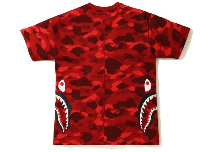 Футболка BAPE Color Camo Side Shark Tee Red