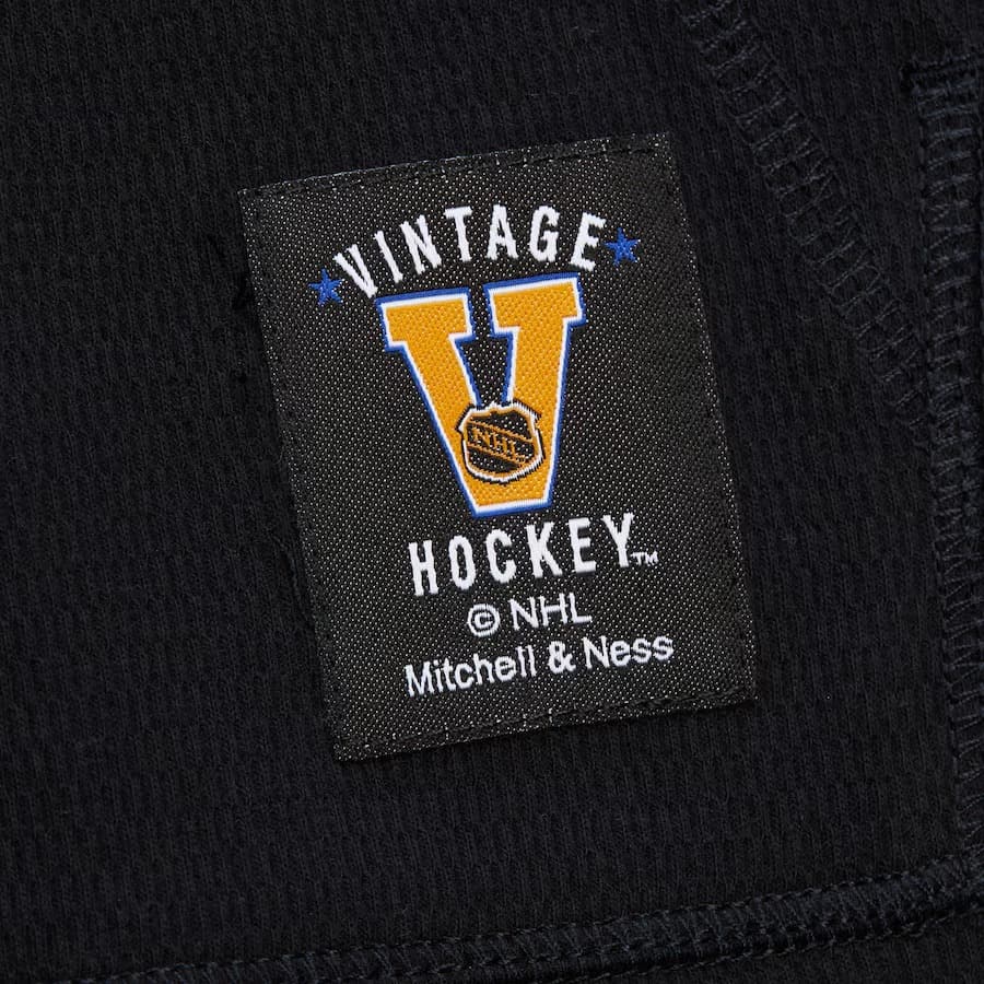 Худи Mitchell & Ness Black Pittsburgh Penguins Vintage Logo Thermal Lightweight Pullover Hoodie