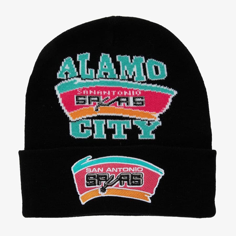 Mitchell-Ness-Black-San-Antonio-Spurs-Hardwood-Classics-Team-Origins-Cuffed-Knit-Hat