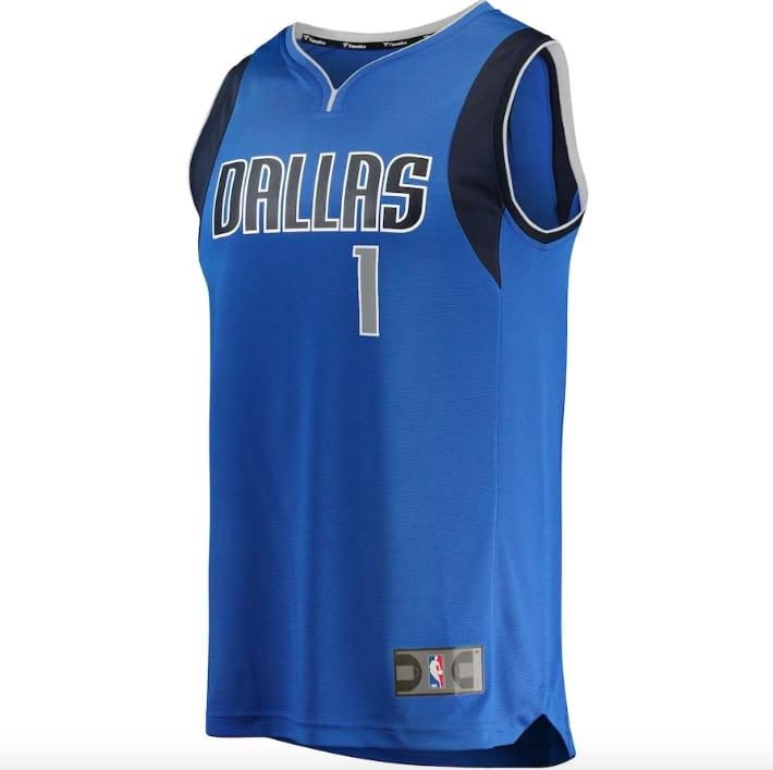 Баскетбольная джерси 2021-22 Dallas Mavericks #1 Theo Pinson Fast Break Icon Blue Jersey