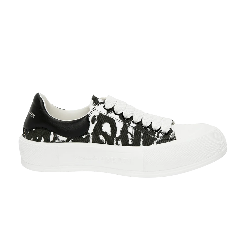 Кроссовки Alexander McQueen Deck Plimsoll 'Graffiti - Black White'