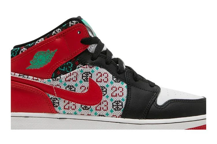 Кроссовки Air Jordan 1 Mid SE GS 'Ugly Christmas Sweater'