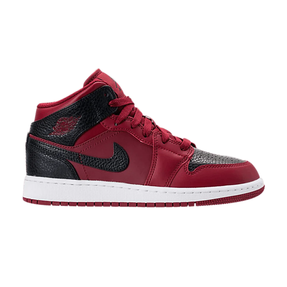 Krossovki-Air-Jordan-1-Retro-Mid-GS-Team-Red-Black