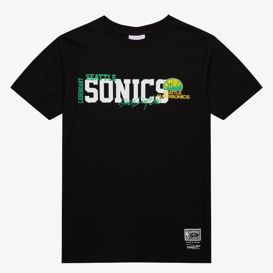 Футболка Mitchell & Ness Black Seattle SuperSonics Hardwood Classics Home Team T-Shirt
