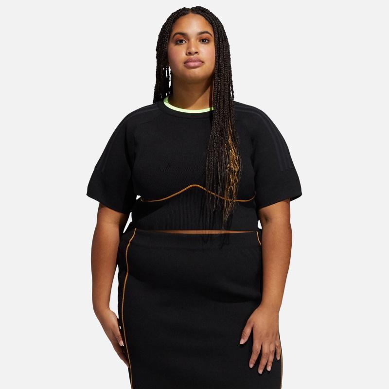 Спортивный топ adidas Ivy Park Knit Crop Top (Plus Size) Black/Mesa