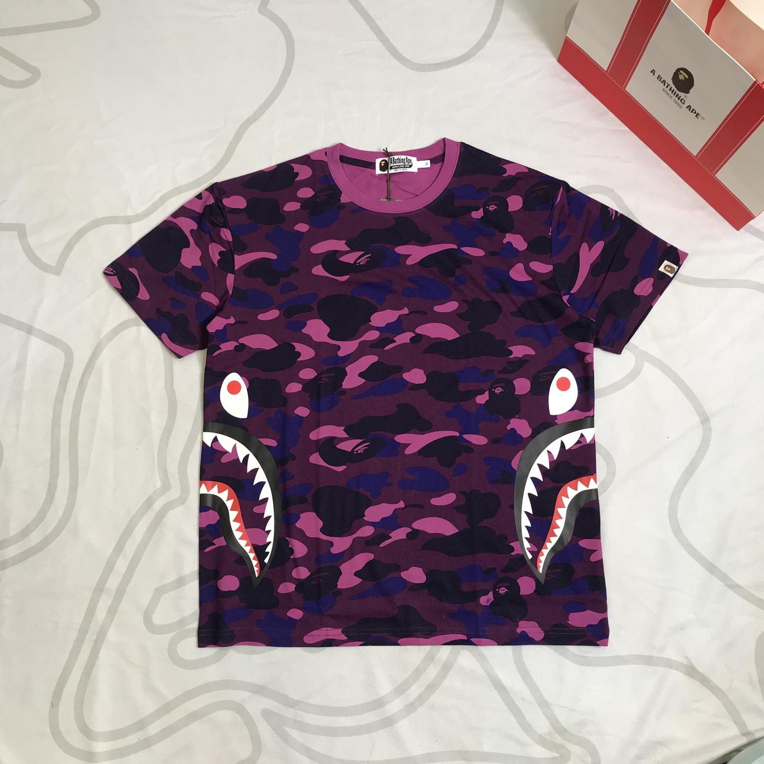 Футболка BAPE Color Camo Side Shark Tee Purple