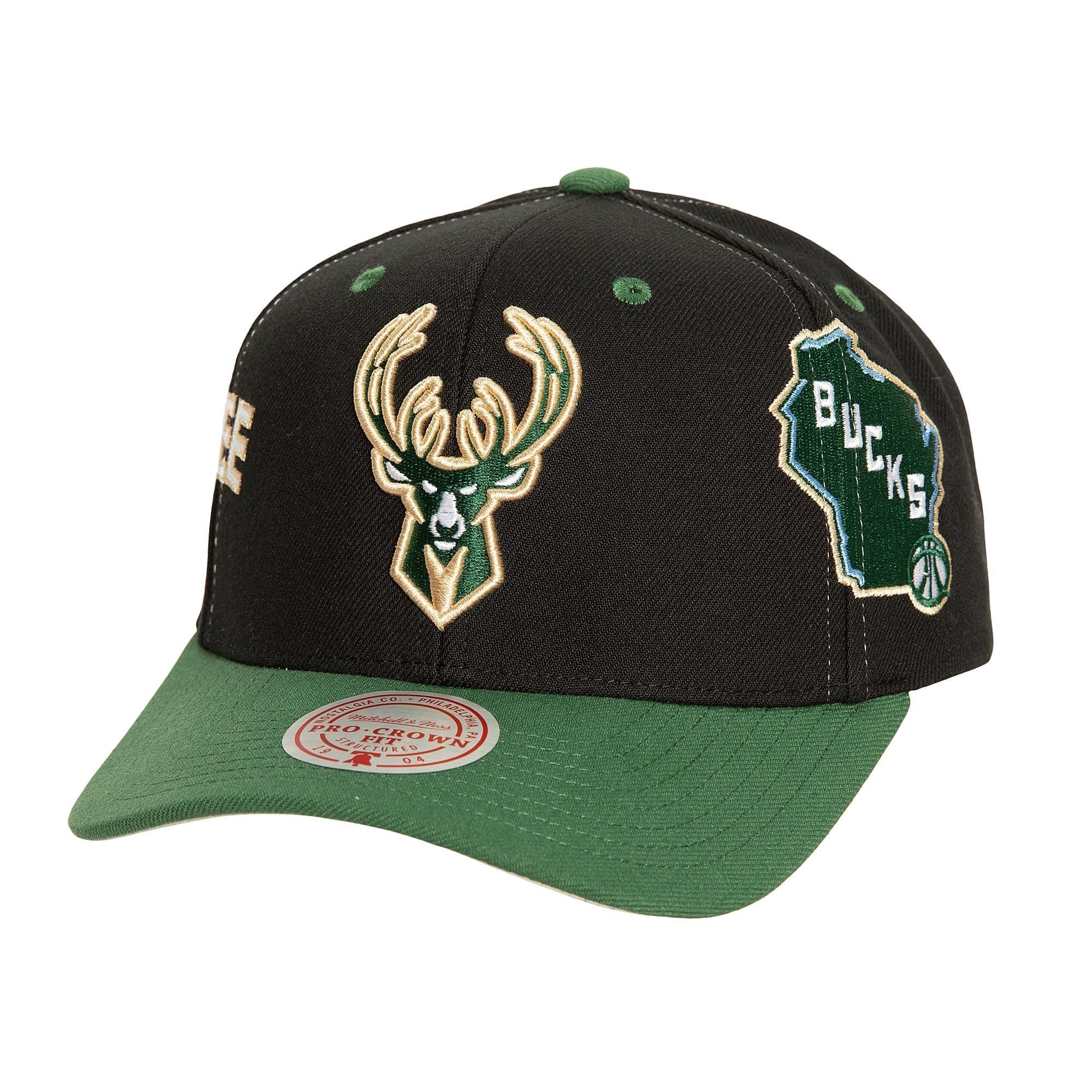 Бейсболка Mitchell & Ness Overbite Pro Snapback Milwaukee Bucks Hat