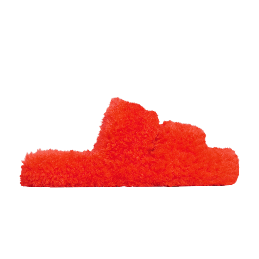 CELINE Triomphe Fur Slides 'Bright Orange'