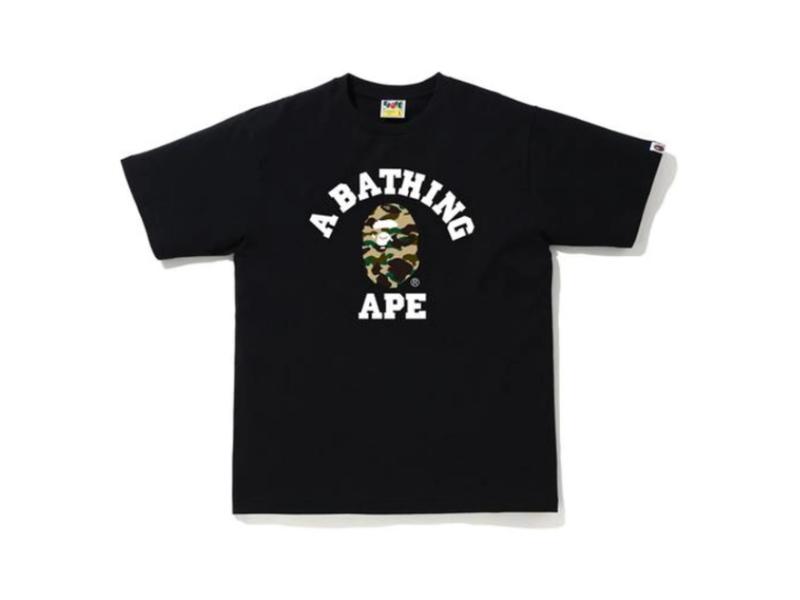Футболка BAPE 1st Camo College Tee Black/Yellow Camo