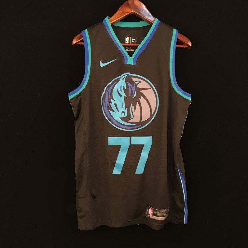 Баскетбольная джерси 2018-19 Luka Doncic Mavericks #77 City Anthracite