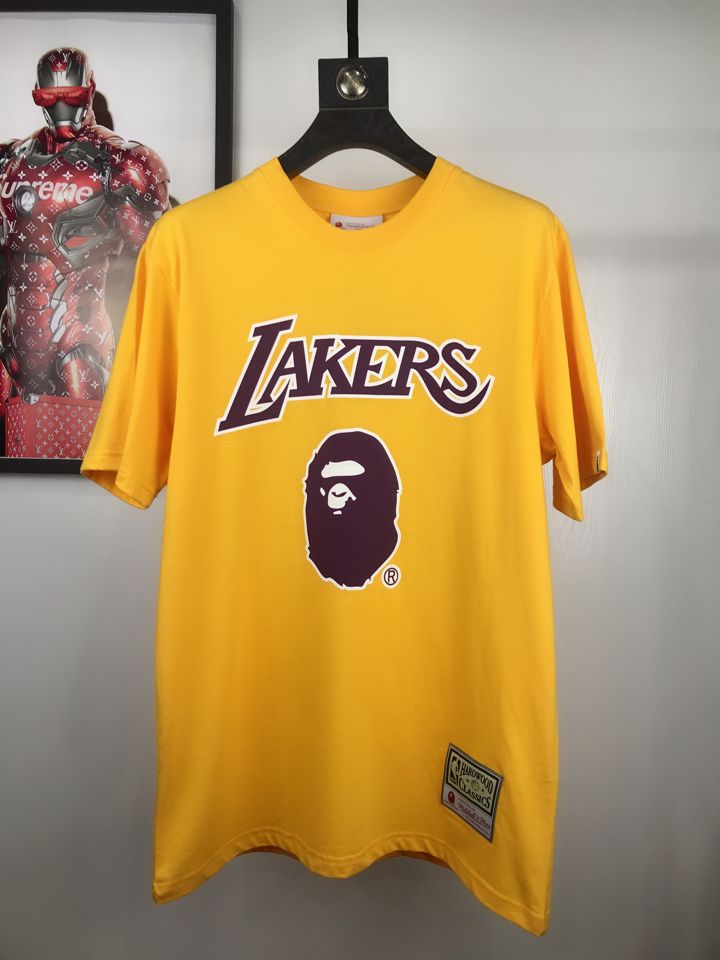 BAPE-x-Mitchell-Ness-Lakers-Tee-Yellow-1