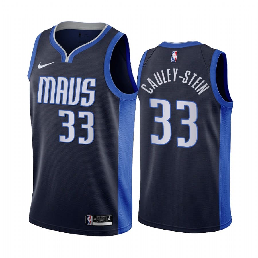 Баскетбольная джерси 2020-21 Dallas Mavericks #33 Willie Cauley-Stein Earned Edition Navy Swingman Jersey