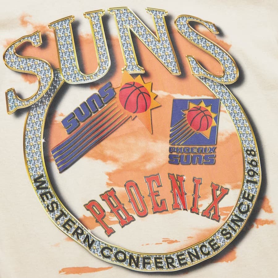 Футболка Mitchell & Ness Natural Phoenix Suns Hardwood Classics Crown Jewels T-Shirt