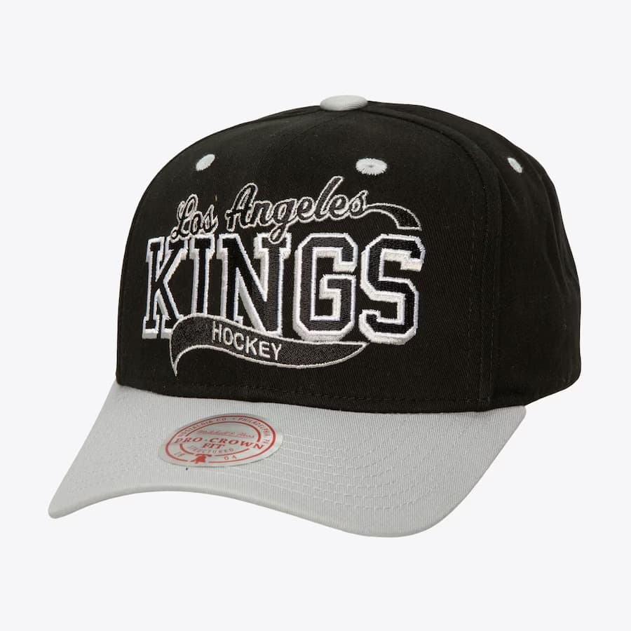 Бейсболка Mitchell & Ness Black Los Angeles Kings Block Sweep Pro Vintage Adjustable Hat