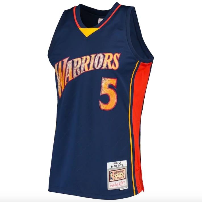 1996-97-Golden-State-Warriors-5-Baron-Davis-Mitchell-Ness-NBA-75th-Anniversary-Diamond-Royal-Jersey-3