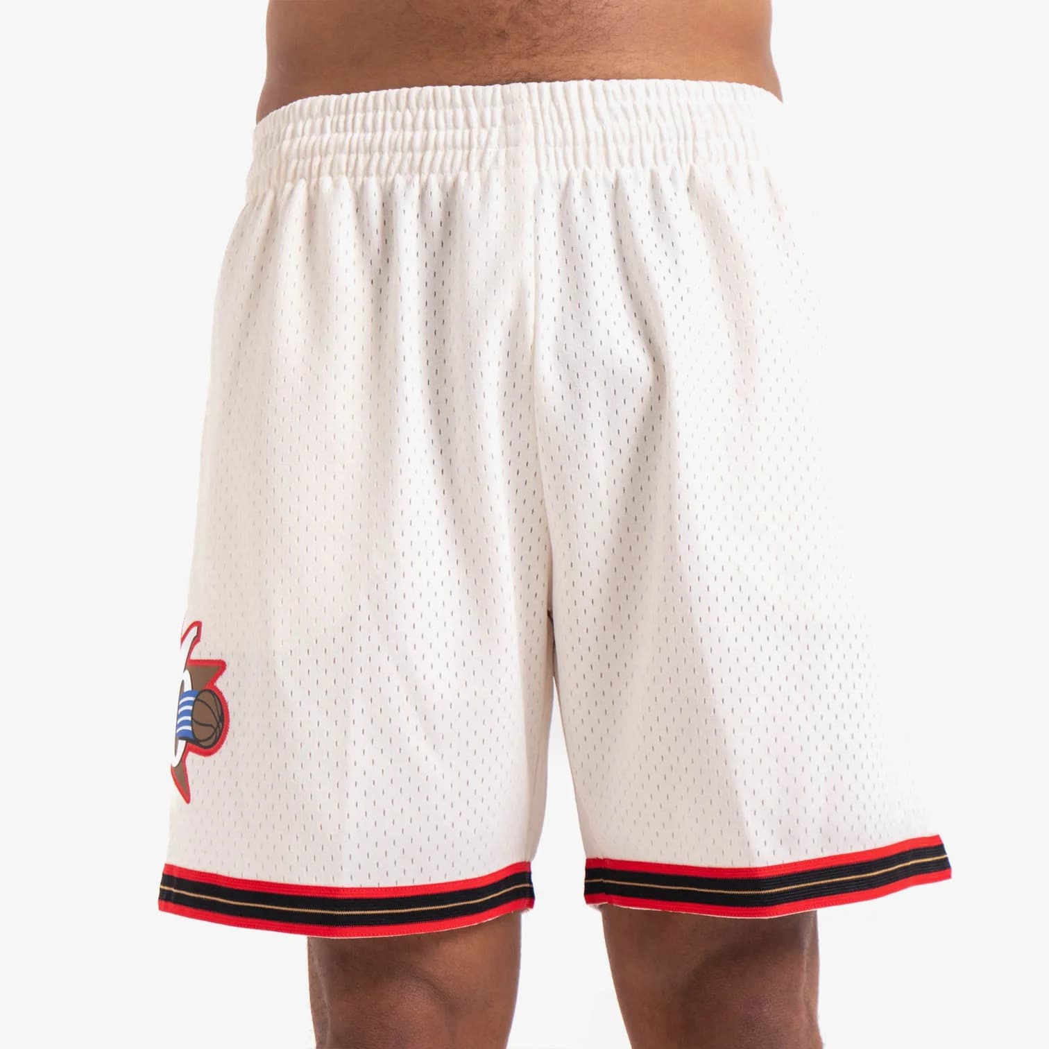 Спортивные шорты Mitchell & Ness Philadelphia 76ers Hardwood Classics Throwback Off White Swingman NBA Shorts