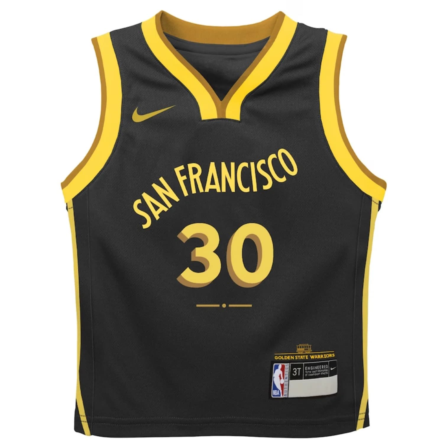 2023-24-Golden-State-Warriors-Stephen-Curry-30-Boys-City-Edition-Black-Jersey-2