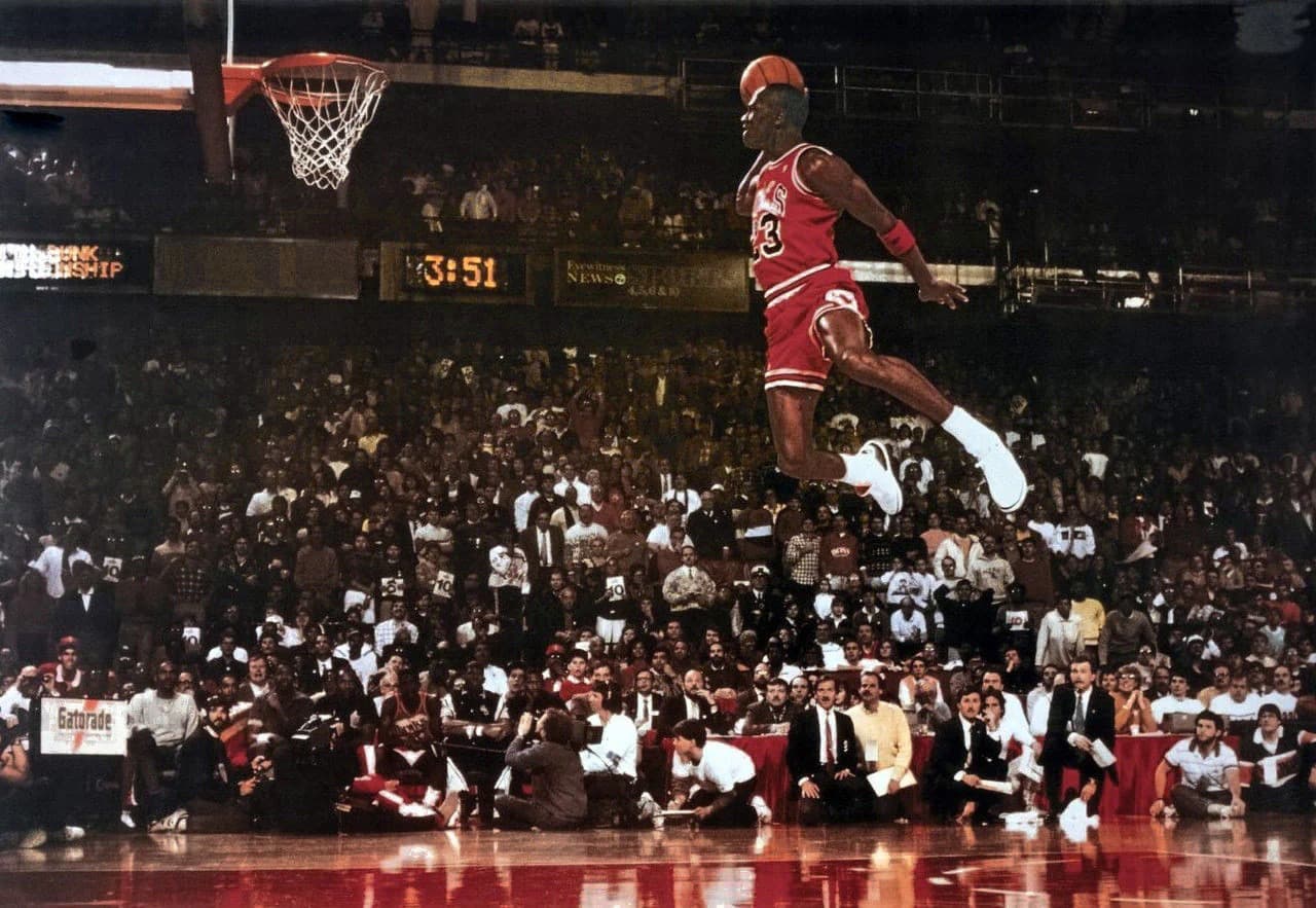 Настенный постер Michael Jordan Slam Dunk Contest NBA Wall Poster
