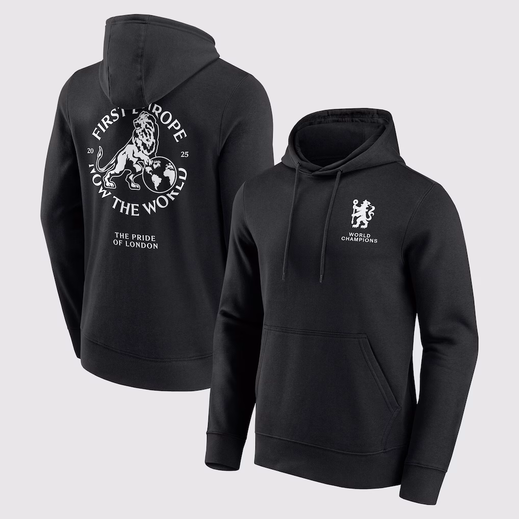 Толстовка Chelsea First Europe, Now the World Graphic Hoodie - Black - Mens