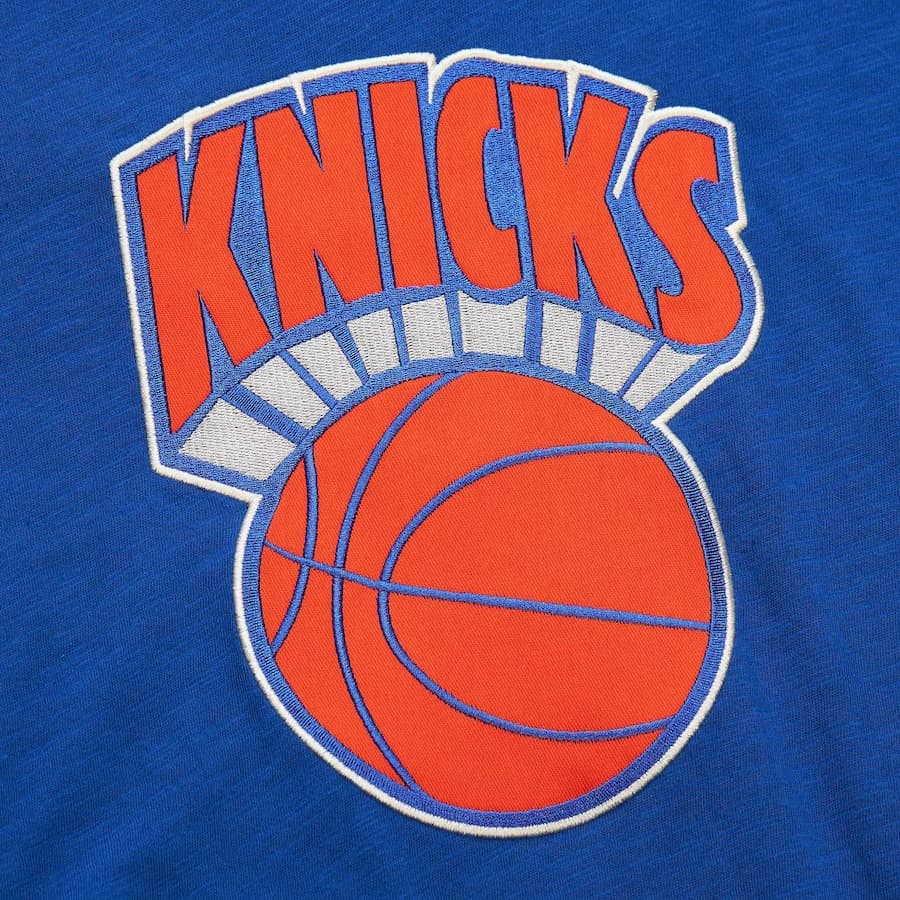 Худи Mitchell & Ness Royal New York Knicks Legendary Slub Vintage Logo Pullover Hoodie