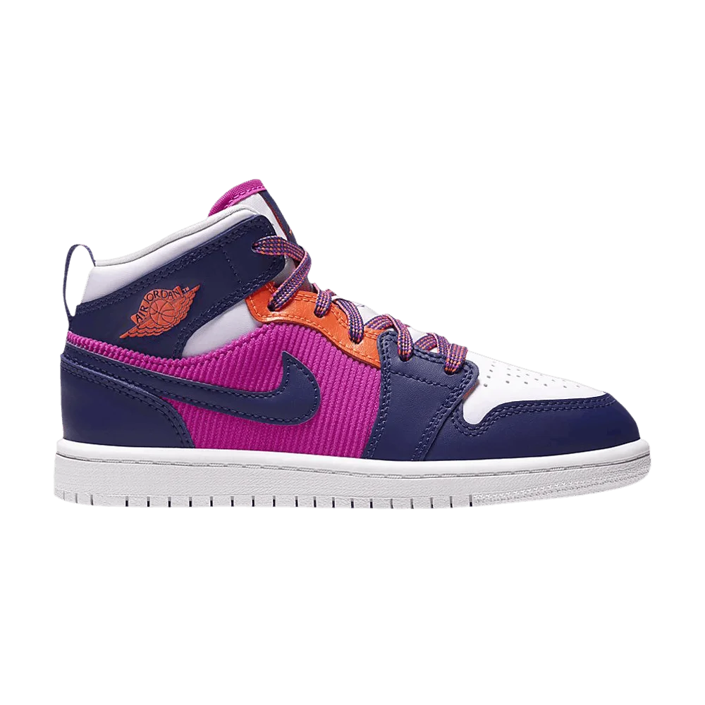Krossovki-Air-Jordan-1-Mid-PS-Regency-Purple-Fire-Pink