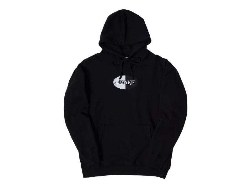 Худи Awake Embroidered Split Logo Patch Hoodie Black