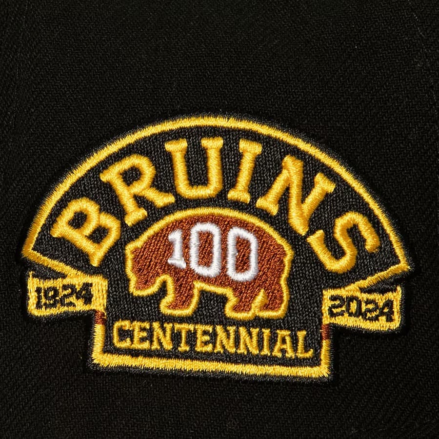 Mitchell-Ness-Black-Boston-Bruins-100th-Anniversary-Snapback-Hat-2