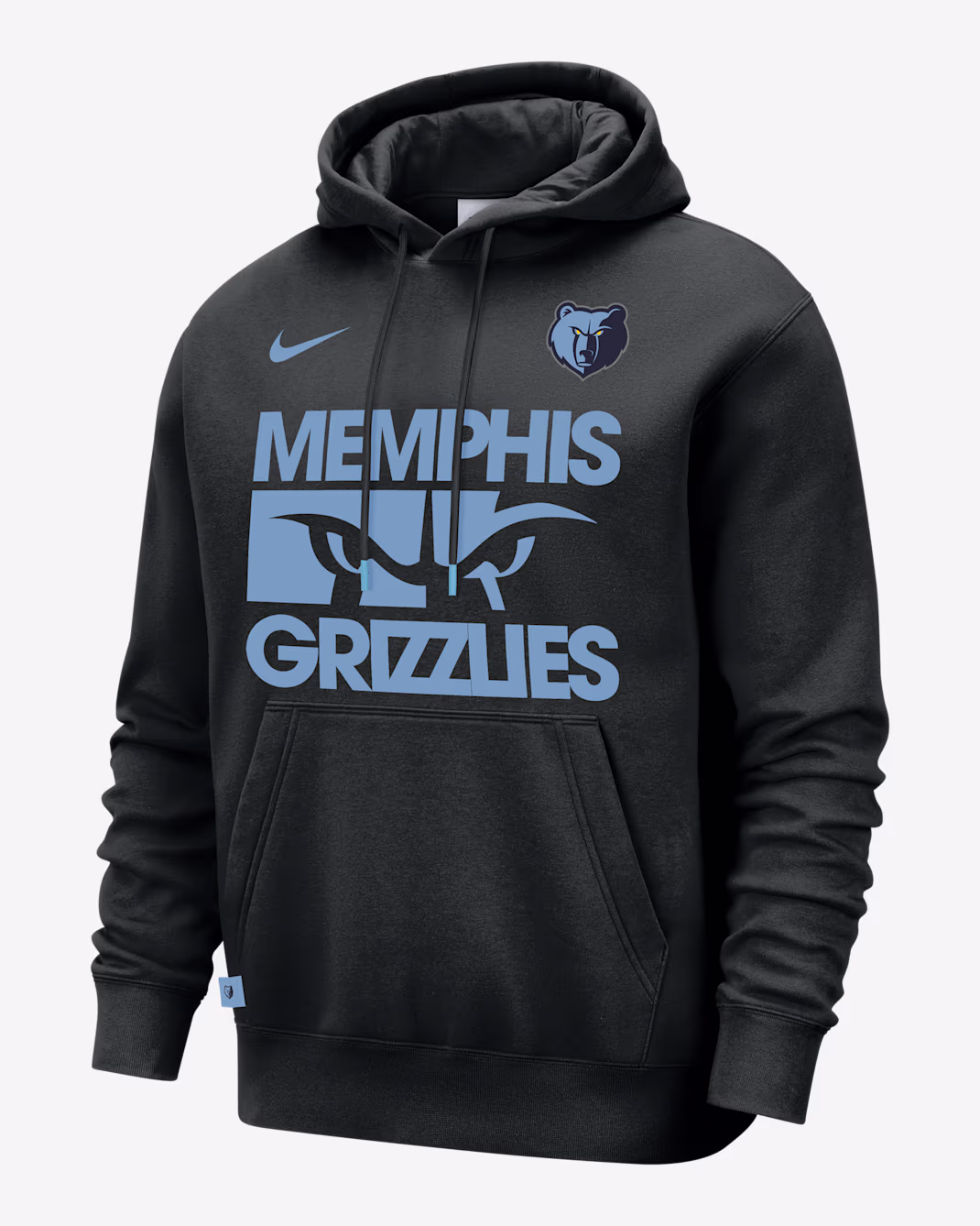 Мужское худи Nike NBA Memphis Grizzlies Club Courtside Black/Light Blue