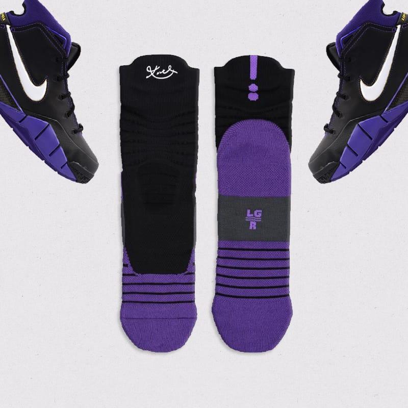 Спортивные носки Ehot Kobe Black-Purple Quarter Socks