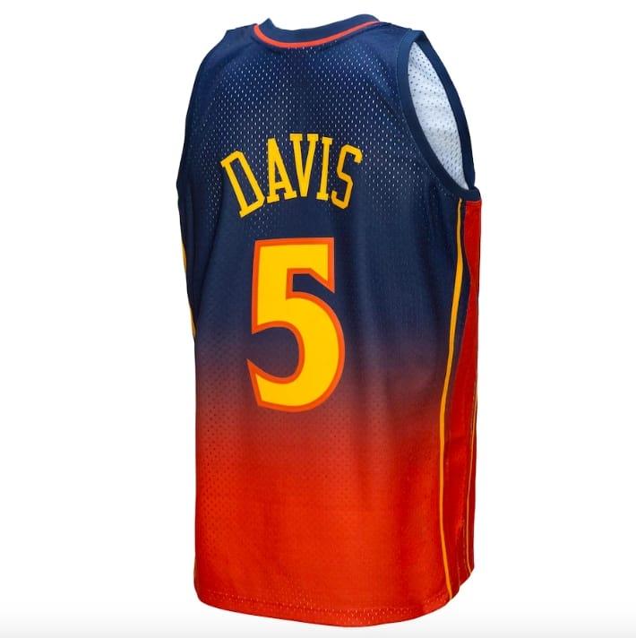 2006-07-Golden-State-Warriors-5-Baron-Davis-Mitchell-Ness-Fadeaway-NavyOrange-Jersey-4