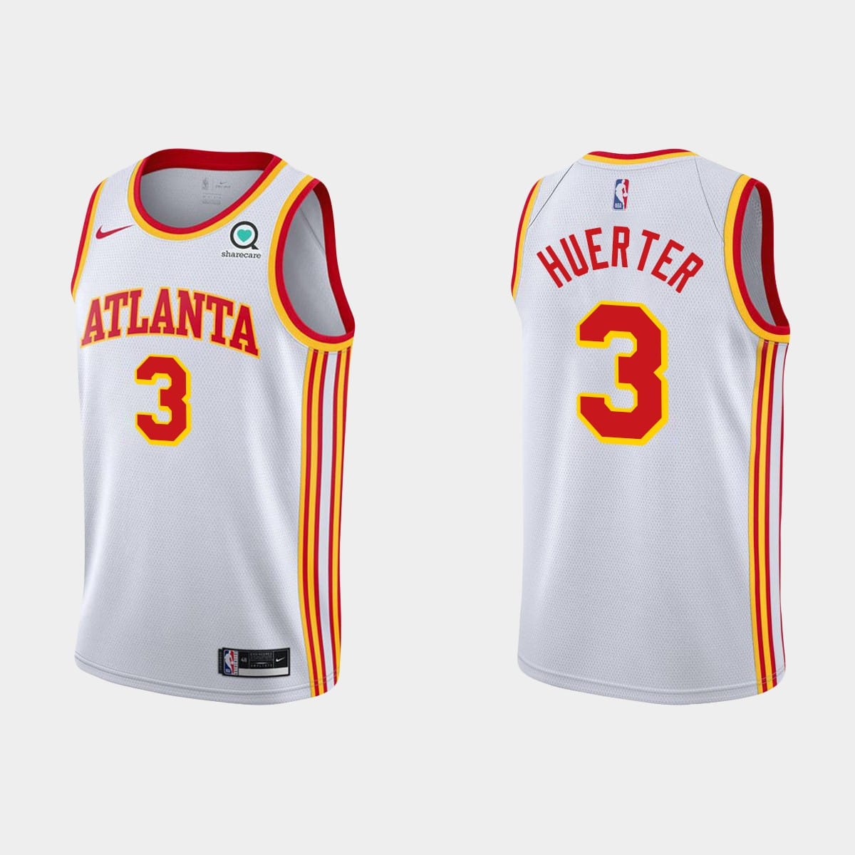 Баскетбольная джерси Atlanta Hawks #3 Kevin Huerter White Association Jersey