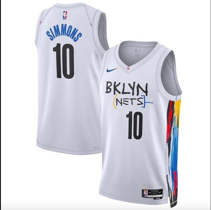 Баскетбольная джерси 2022-23 Brooklyn Nets #10 Ben Simmons Nike City White Jersey