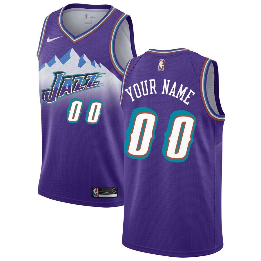 2019-20-Utah-Jazz-Hardwood-Classics-Custom-Swingman-Purple