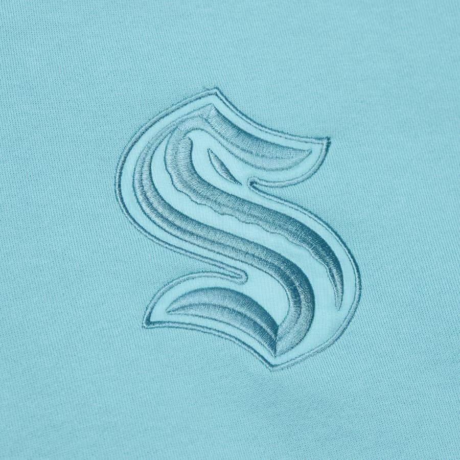 Худи Mitchell & Ness Light Blue Seattle Kraken Tonal Logo Heavyweight Fleece Pullover Hoodie