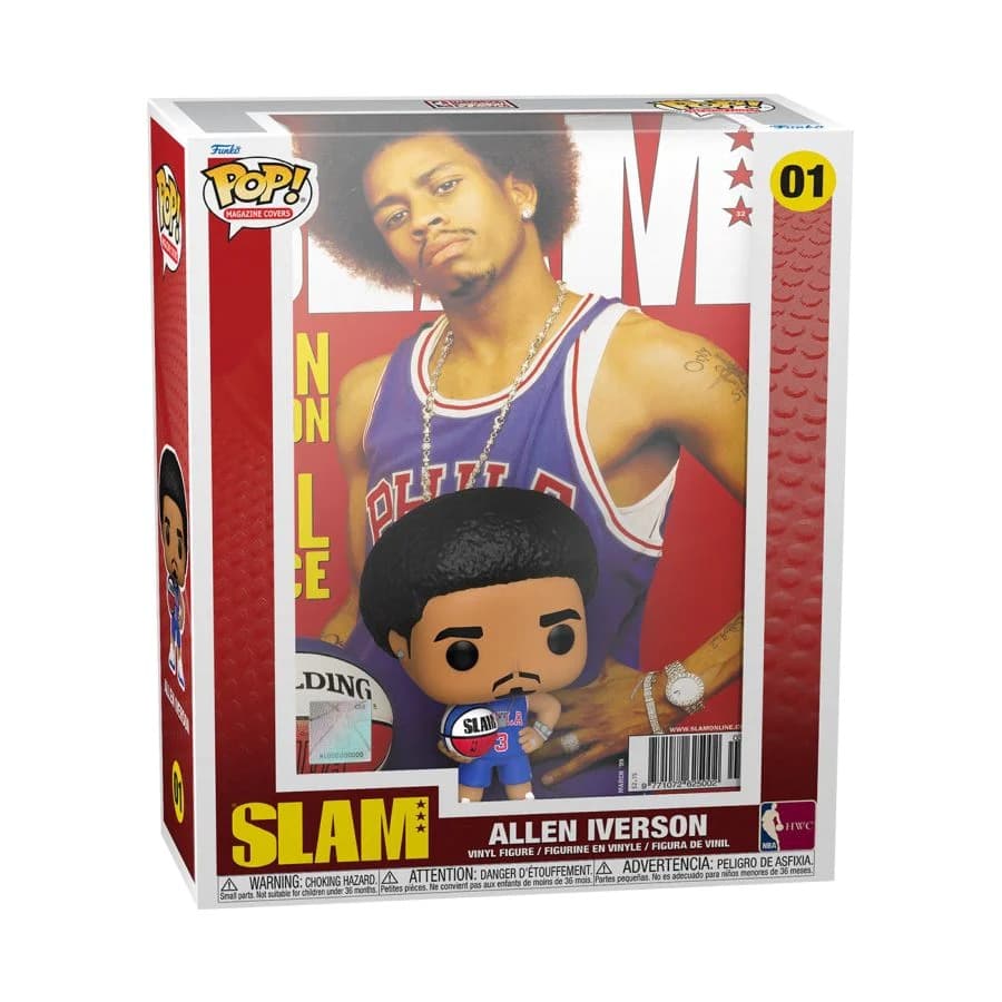 Коллекционная фигурка Funko Allen Iverson Philadelphia 76ers Slam Magazine Cover NBA Pop Vinyl