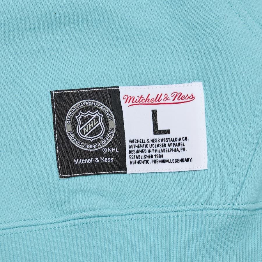 Худи Mitchell & Ness Light Blue Seattle Kraken Tonal Logo Heavyweight Fleece Pullover Hoodie