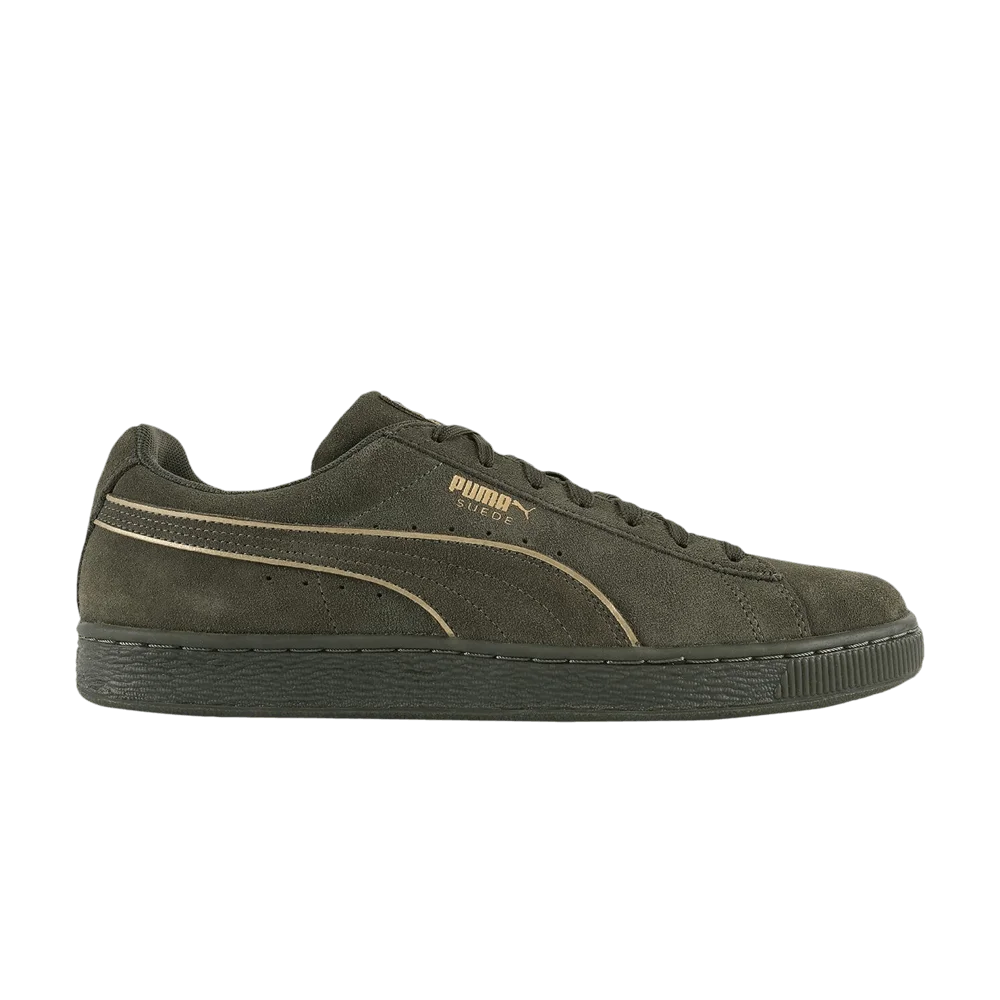 Krossovki-Puma-Suede-Foil-FS-Night-Olive-Gold