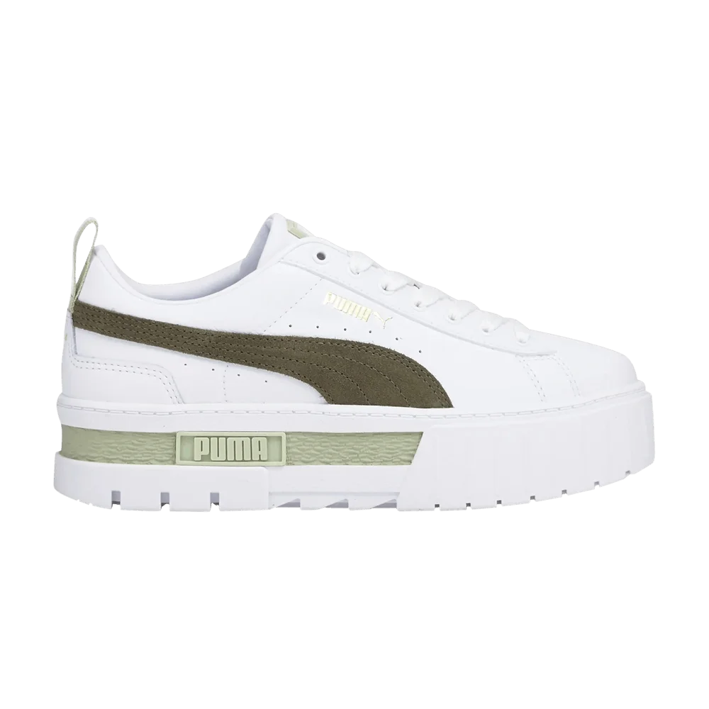Krossovki-Puma-Wmns-Mayze-White-Dark-Green-Moss