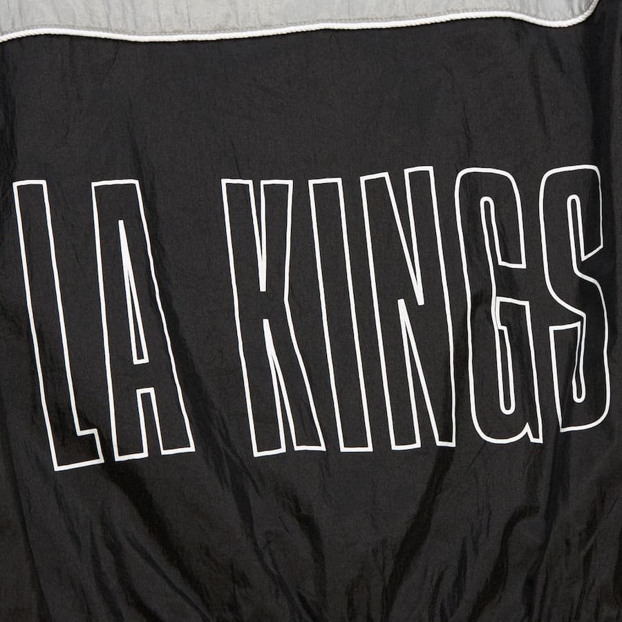 Ветровка с капюшоном Mitchell & Ness Black Los Angeles Kings Vintage Logo Big Shot Premium Windbreaker Full-Zip Jacket