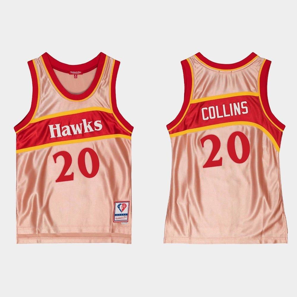 Баскетбольная джерси Atlanta Hawks #20 John Collins 75th Anniversary Rose Gold Jersey
