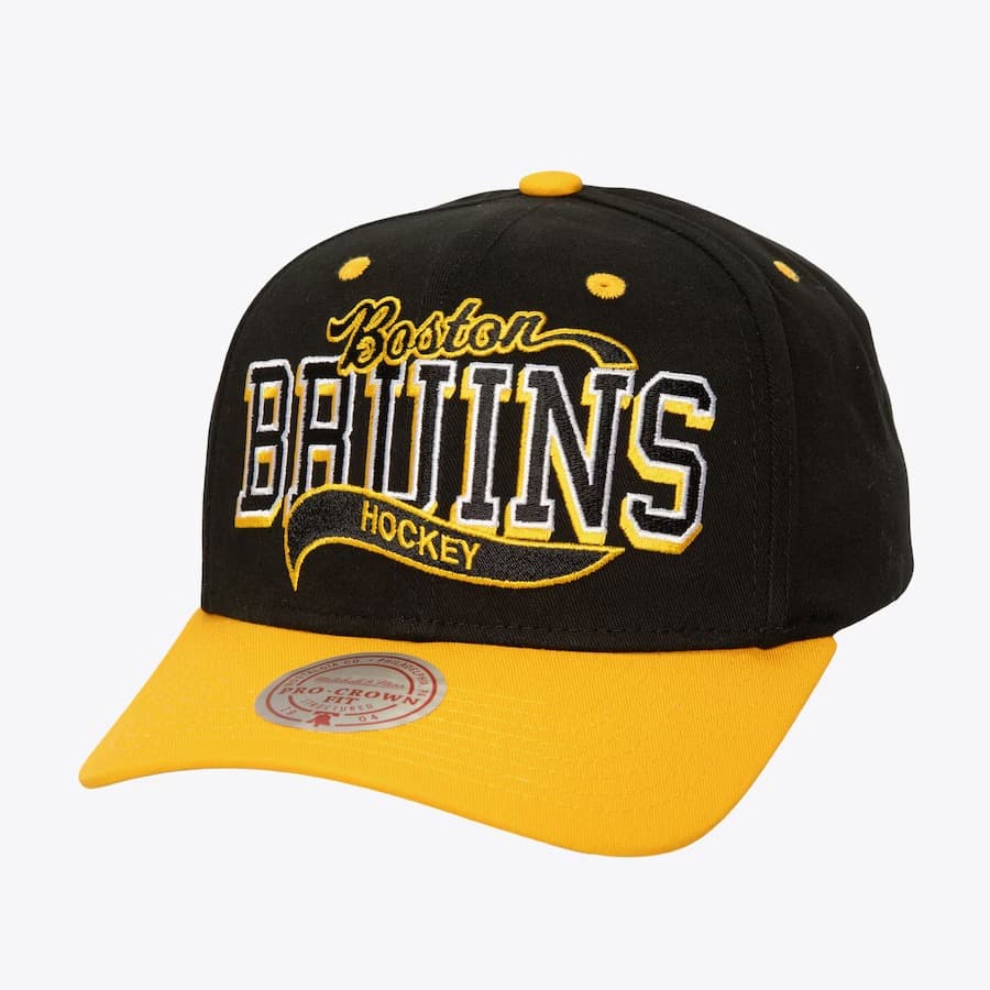Mitchell-Ness-Black-Boston-Bruins-Block-Sweep-Pro-Adjustable-Hat