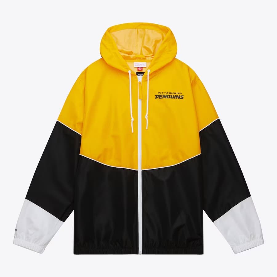 Ветровка с капюшоном Mitchell & Ness Black Pittsburgh Penguins Home Team Lightweight Full-Zip Windbreaker Jacket