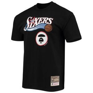 Aape-x-Mitchell-Ness-Philadelphia-76ers-Tee-Black-300x300