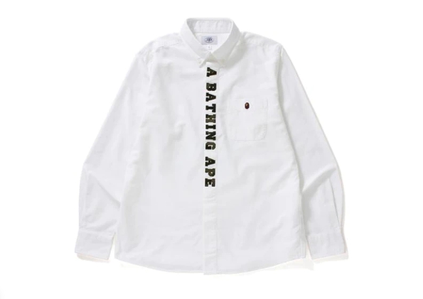 Рубашка BAPE 1st Camo Applique Oxford Bd Shirt Shirt White