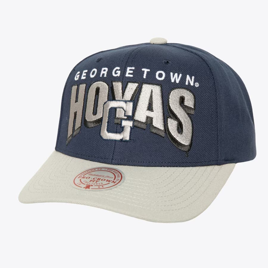 Бейсболка Mitchell & Ness Navy Georgetown Hoyas Boom Text Pro Vintage Snapback Hat