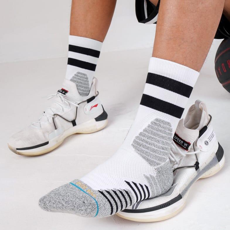 Спортивные носки Ehot Stripes White-Black Crew Socks