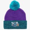 Mitchell-Ness-Purple-Teal-Charlotte-Hornets-Hardwood-Classics-Two-Tone-Cuffed-Knit-Hat-with-Pom-100x100