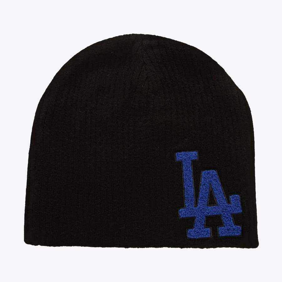 Шапка Mitchell & Ness Black Los Angeles Dodgers Varsity Patch Knit Beanie