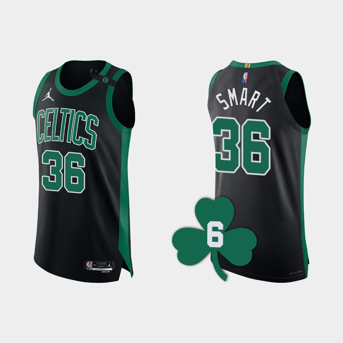 Баскетбольная джерси 2022-23 Boston Celtics #36 Marcus Smart Black Authentic Retired Number Jersey