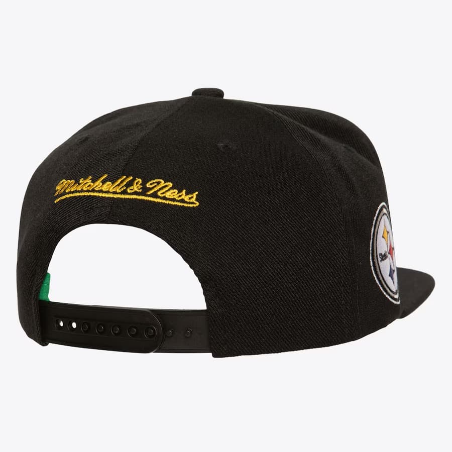 Бейсболка Mitchell & Ness Black Pittsburgh Steelers Triple Play Snapback Hat